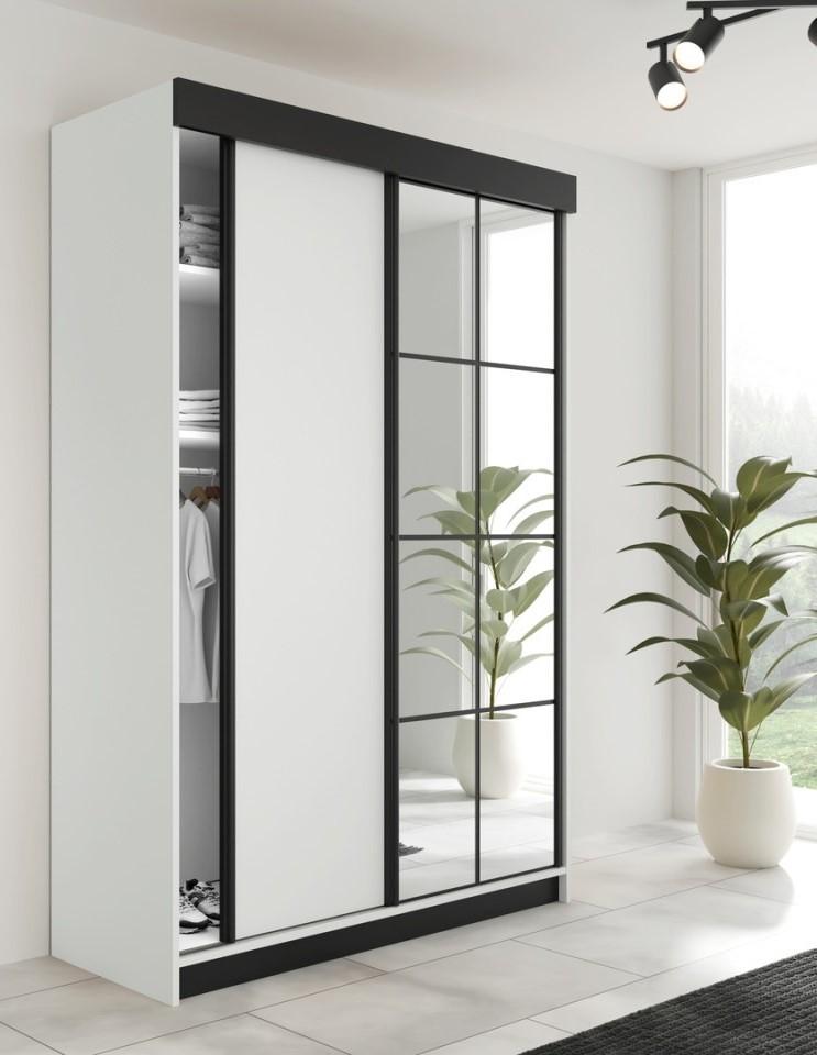 Dulap-cupe Prime Furniture Lamaro 167x205x59 Alb/Negru