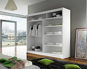 Dulap-cupe Space Meble Talin III 180x215x58 Alb Mat/Negru Mat