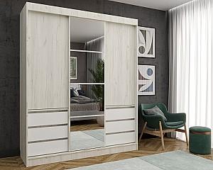 Dulap-cupe ML Mobila Nais 3D 1.8 m Stejar Craft Alb