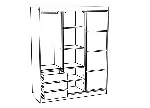Dulap-cupe ML Mobila Nais 3D 1.8 m Stejar Craft Alb