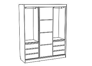 Dulap-cupe ML Mobila Nais 3D 1.8 m Stejar Craft Alb