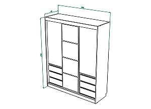 Dulap-cupe ML Mobila Nais 3D 1.8 m Stejar Craft Alb
