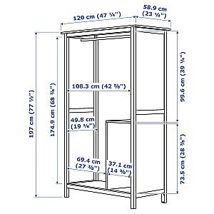 Dulap-cupe IKEA Hemnes 2D White 120x197 cm