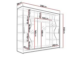 Dulap-cupe Space Meble Aston III 250x215x58 Alb Mat