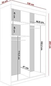 Dulap-cupe Prime Furniture Retro 1 138x205x59 Grafit (Gri)/Alb/Negru