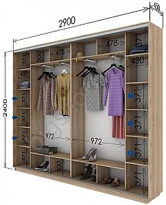Dulap-cupe Confort-NV 4D Sablare (290x45cm)