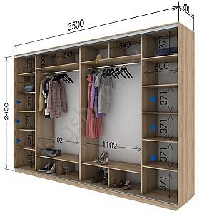 Dulap-cupe Confort-NV 4D Sablare (350x60cm)