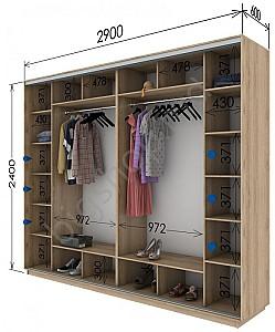 Dulap-cupe Confort-NV 4D PAL (290x60 cm)