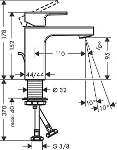 Baterie pentru lavoar Hansgrohe Vernis Shape 100 mm negru-mat