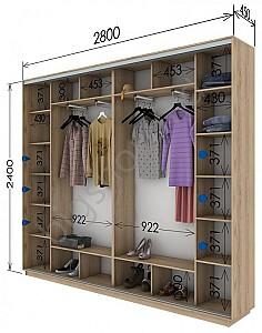 Dulap-cupe Confort-NV 4D Sablare (280x45cm)
