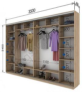 Dulap-cupe Confort-NV 4D Sablare (350x45cm)
