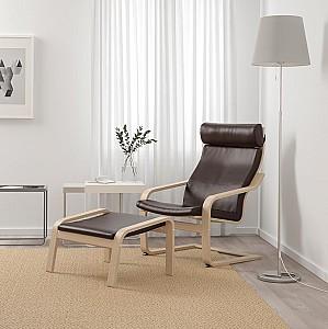 Fotoliu IKEA Poang Furnir Stejar alb/Glose Maro inchis