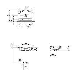 Lavoar baie Cersanit Arteco 40x29 cm Right