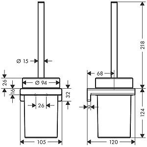 Perie de WC Hansgrohe AddStoris (41752000)