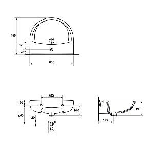 Lavoar baie Cersanit President 50x43 