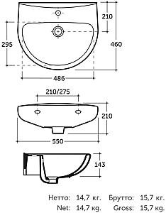 Lavoar baie Keramin GRAND-LUX Grafit