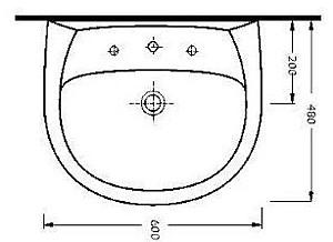 Lavoar baie Ege Vitrifiye E15601