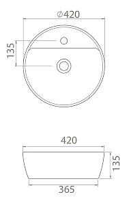 Lavoar baie CeraStyle One 42cm Turkuaz