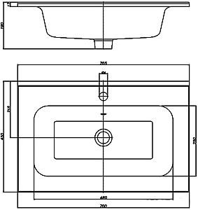 Lavoar baie Keramin Geneva 70 White
