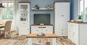 Tumba pentru televizor Neman Tivoli MN-035-11 Alb Structural/Stejar Stirling(Maro)