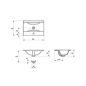 Lavoar baie Cersanit Ontario 50x39.5