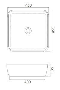 Lavoar baie CeraStyle One 46x46 Turkuaz