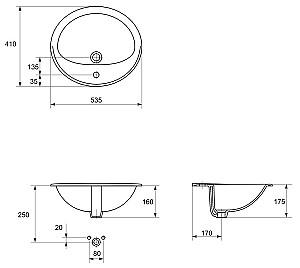 Lavoar baie Cersanit Calla 54