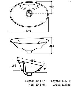 Lavoar baie Keramin Trino 65
