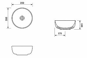 Lavoar baie Cersanit MODUO 350X350X150 (108644)