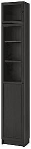 Dulap cu vitrina IKEA Billy / Oxberg black-brown 40x30x237 cm