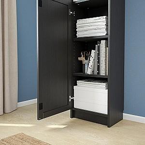 Dulap cu vitrina IKEA Billy / Oxberg black-brown 40x30x237 cm