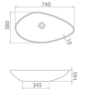 Lavoar baie CeraStyle Olive 74x38 Turkuaz