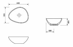 Lavoar baie Cersanit MODUO 440X355X150 (108642)