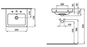 Lavoar baie Roca Caserta A3270J3000