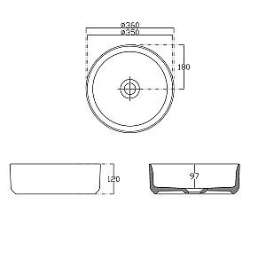 Lavoar baie Isvea SAPHO INFINITY ROUND 36x12cm