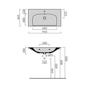 Lavoar baie Galassia DREAM 1F 910X455 (112986)