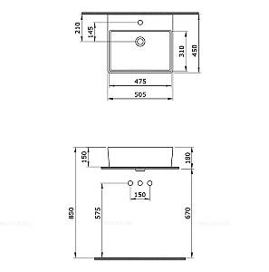 Lavoar baie Bocchi Milano Slim COMPACT 50cm