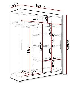 Dulap-cupe Space Meble Costa I 100x200x58 Ciocolata