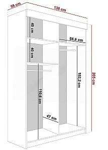 Dulap-cupe Prime Furniture Bill 1 138x205x59 Grafit (Gri)