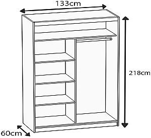 Dulap-cupe Belini MZ SZP2/0/B/DW/0/BL Wotan Oak/Black