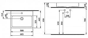 Lavoar baie Bocchi Milano Slim Antracit Matt 60cm