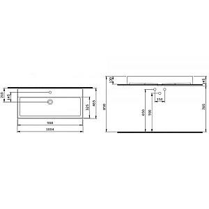 Lavoar baie Bocchi Milano Slim 100cm White Glossy