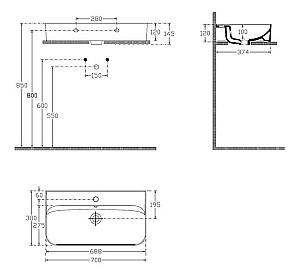 Lavoar baie Isvea SISTEMA U 70x38cm