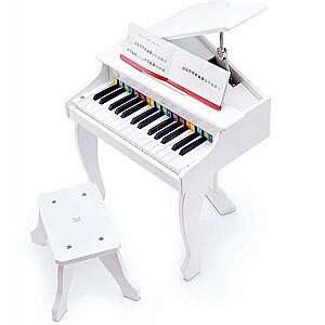 Jucarie muzicala Hape Pian alb cu scaun