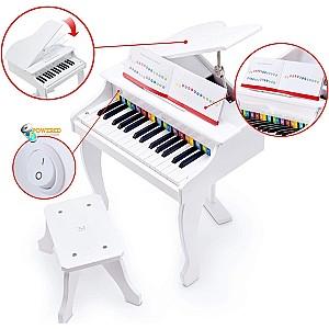 Jucarie muzicala Hape Pian alb cu scaun