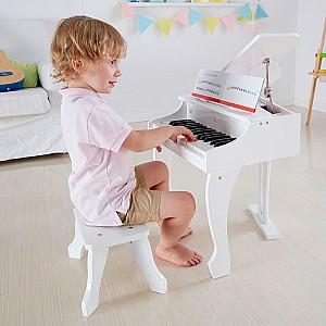 Jucarie muzicala Hape Pian alb cu scaun