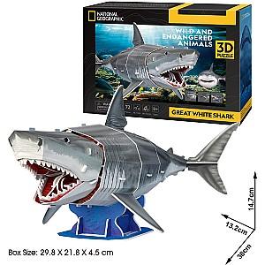 3D Puzzle CubicFun Marele rechin alb (DS1098h)