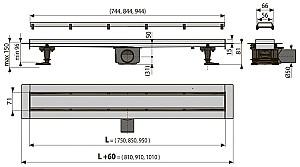 Rigola de dus Alcaplast APZ13-Double9-850