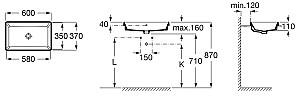 Lavoar baie Roca The Gap Square A3270Y8000
