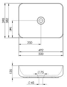 Lavoar baie Elita Nomia Black (145291)